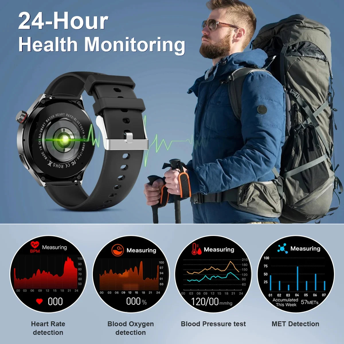 2023 New Smart Watch Men GT4 Pro 360*360 HD Screen Heart