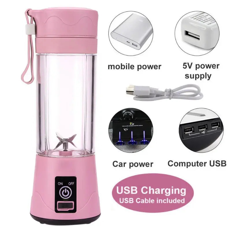 Portable Blender Juicer Multifunctional Usb Charging 600ml